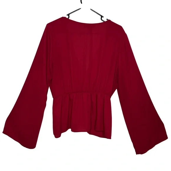 Forever 21 Plus Red Y2K Bell sleeve Baby doll top Fairy core Women Plus sz 2X - Picture 3 of 7